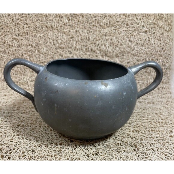 TRADE CONTINENTAL MARK 823 PEWTER SUGAR BOWL & CREAMER - Picture 3 of 7